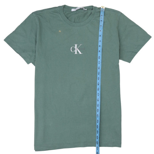 Calvin Klein Jeans Men's Green Cotton Short Sleeve T-Shirt L