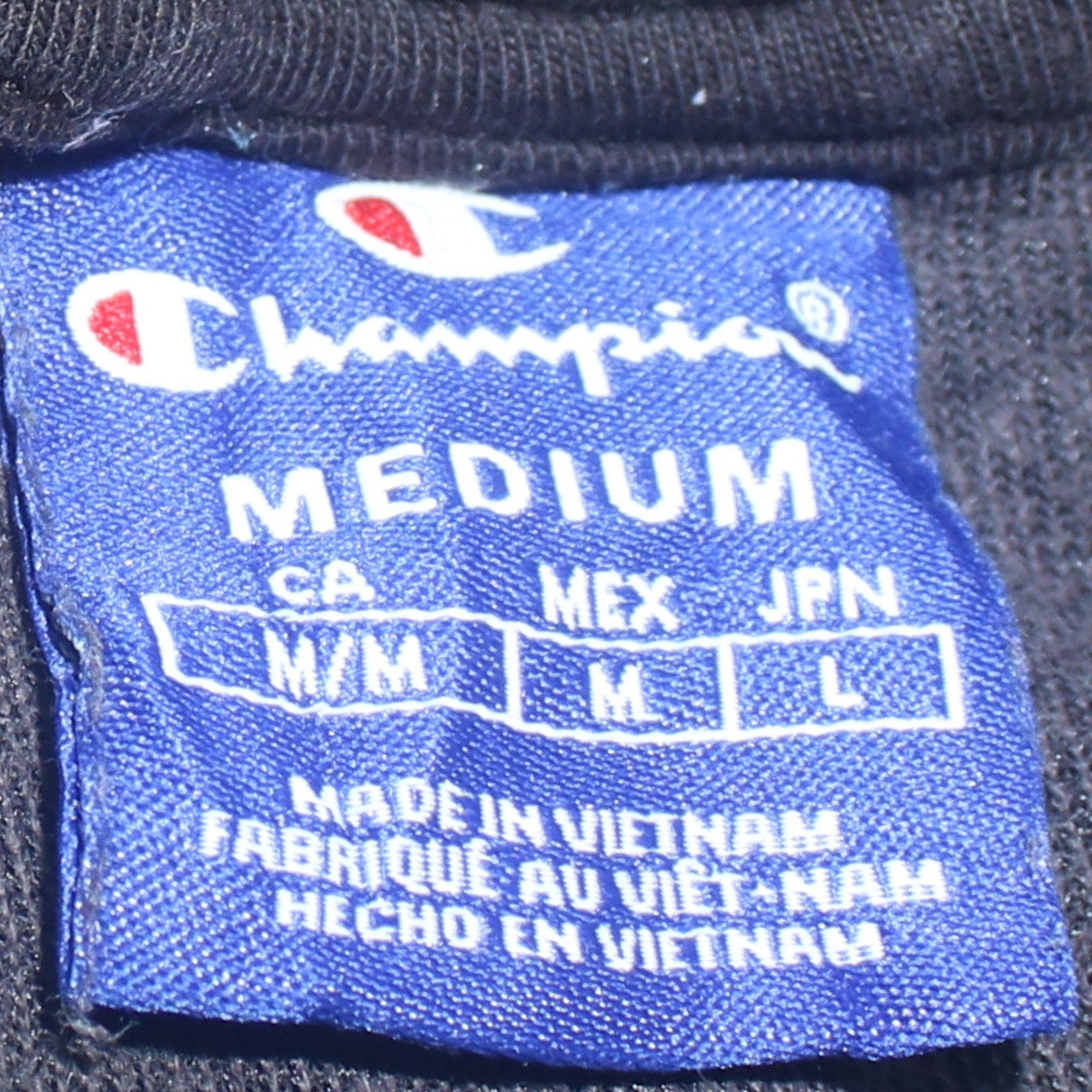 Champion Womens Black Medium Pullover Sweatshirt with Logo Trim
