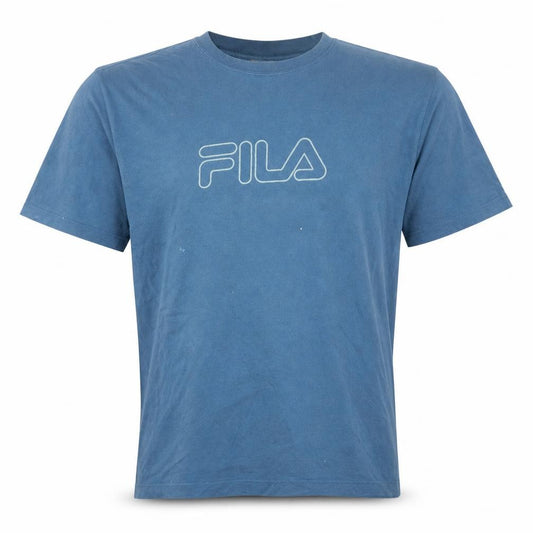 FILA Men’s Blue XL Retro Graphic Logo Short Sleeve Cotton T-Shirt