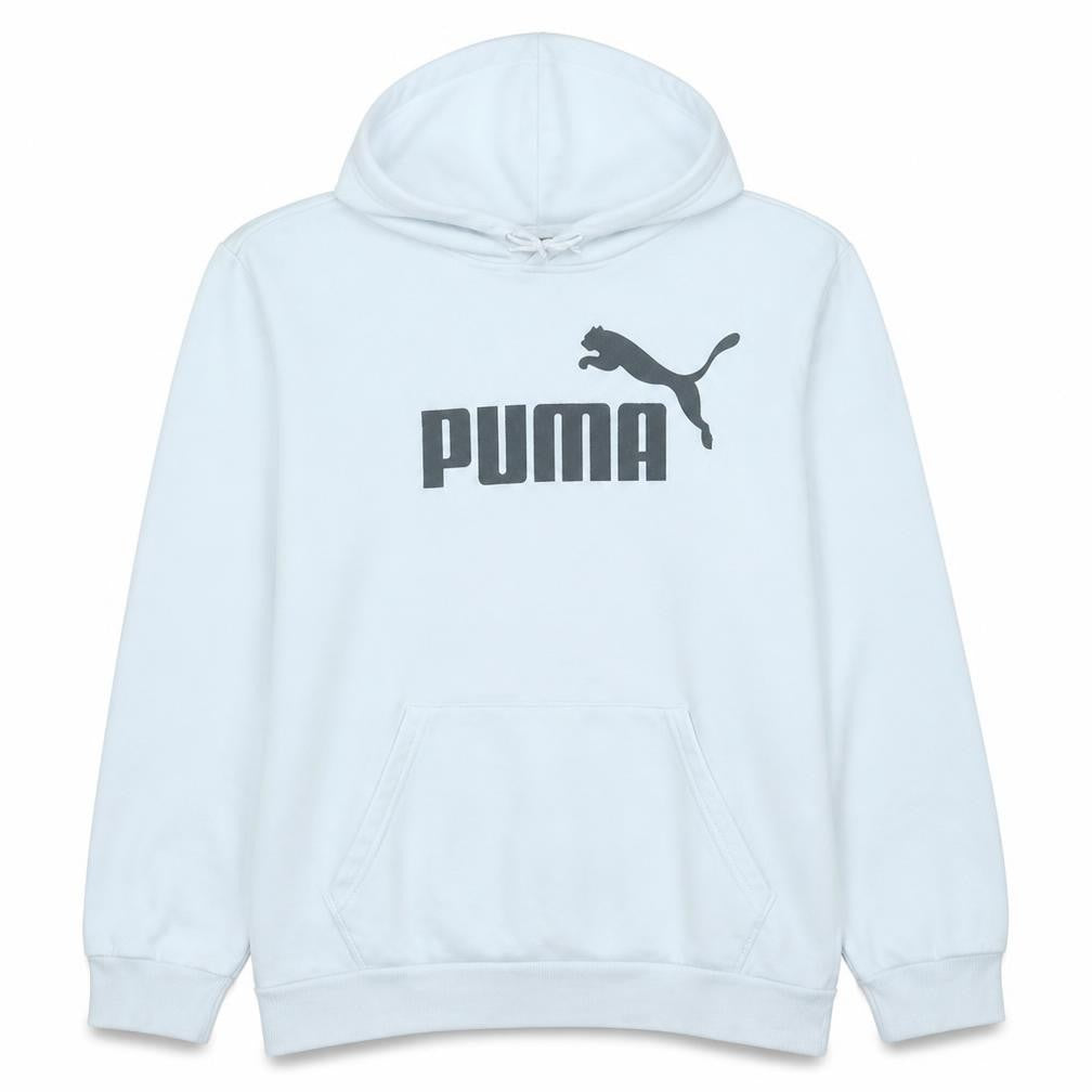 Puma Men's White Pullover Hoodie L Sports Logo Fleece Sweatshirt