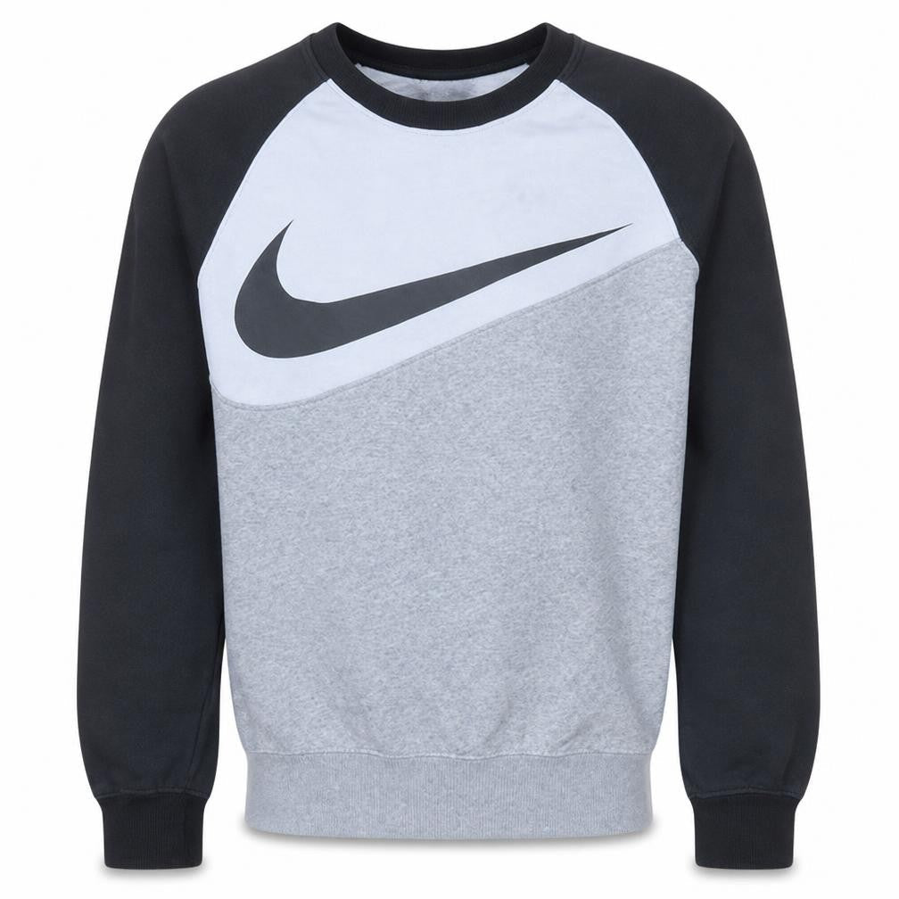 Nike Men's Grey Pullover Sweatshirt Small Logo Crew Neck Sports Top