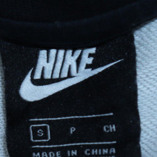 Nike Men's Grey Pullover Sweatshirt Small Logo Crew Neck Sports Top