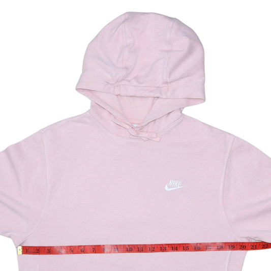 Nike Womens Pink Pullover Hoodie XS Cotton Blend Logo Sweatshirt