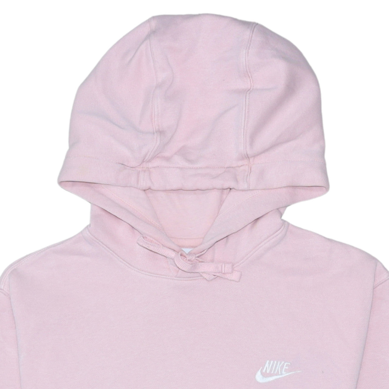 Nike Womens Pink Pullover Hoodie XS Cotton Blend Logo Sweatshirt