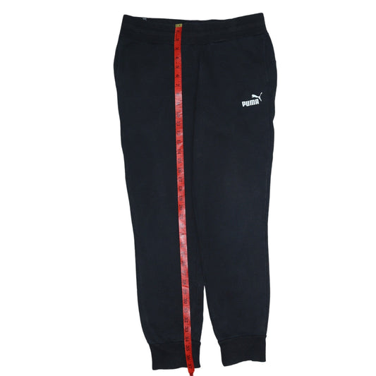 Puma Womens Black Jogger Trousers Size 12 Regular Fit Fleece