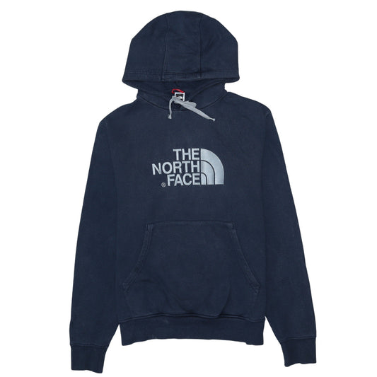 The North Face Men's Blue Pullover Hoodie L Logo Cotton Fleece