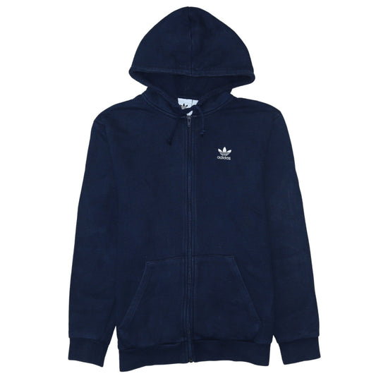 Adidas Men’s Blue Full Zip Hoodie Size M Regular Fit Logo Sportswear