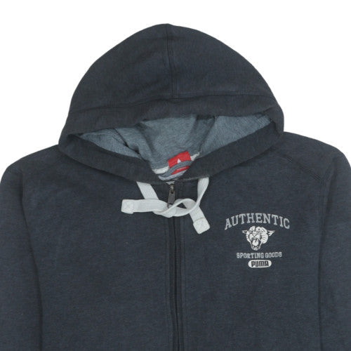 Puma Men's Black 2XL Full Zip Hoodie with Logo Print