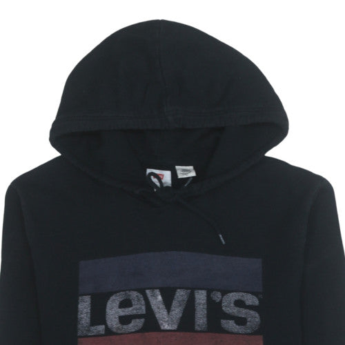 Levi's Men's Black Pullover Hoodie M Graphic Logo Fleece Sweatshirt