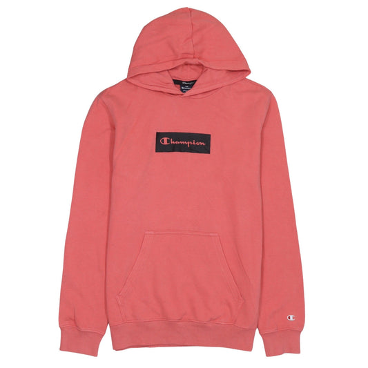 Champion Men's Pink Pullover Hoodie Medium Logo Graphic Sweatshirt