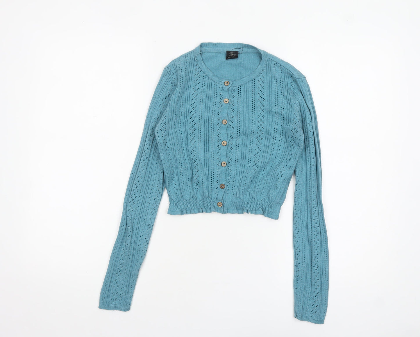 Tunsia Textiles Women's Blue Knit Button Cardigan Size S