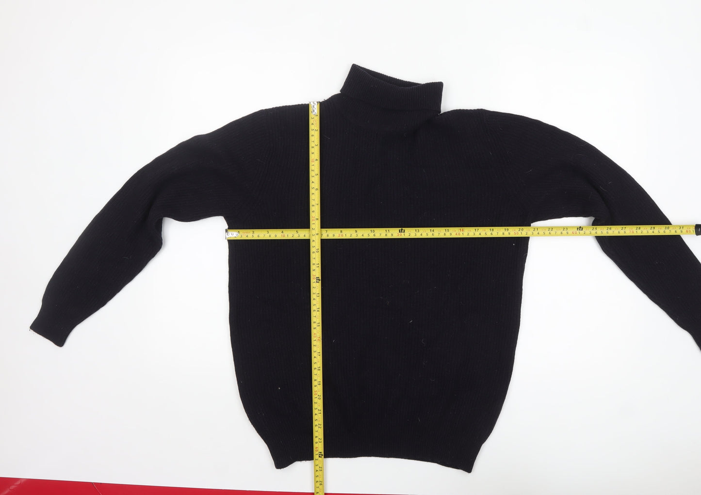 Paul Costelloe Men's Black Wool Roll Neck Jumper Size L