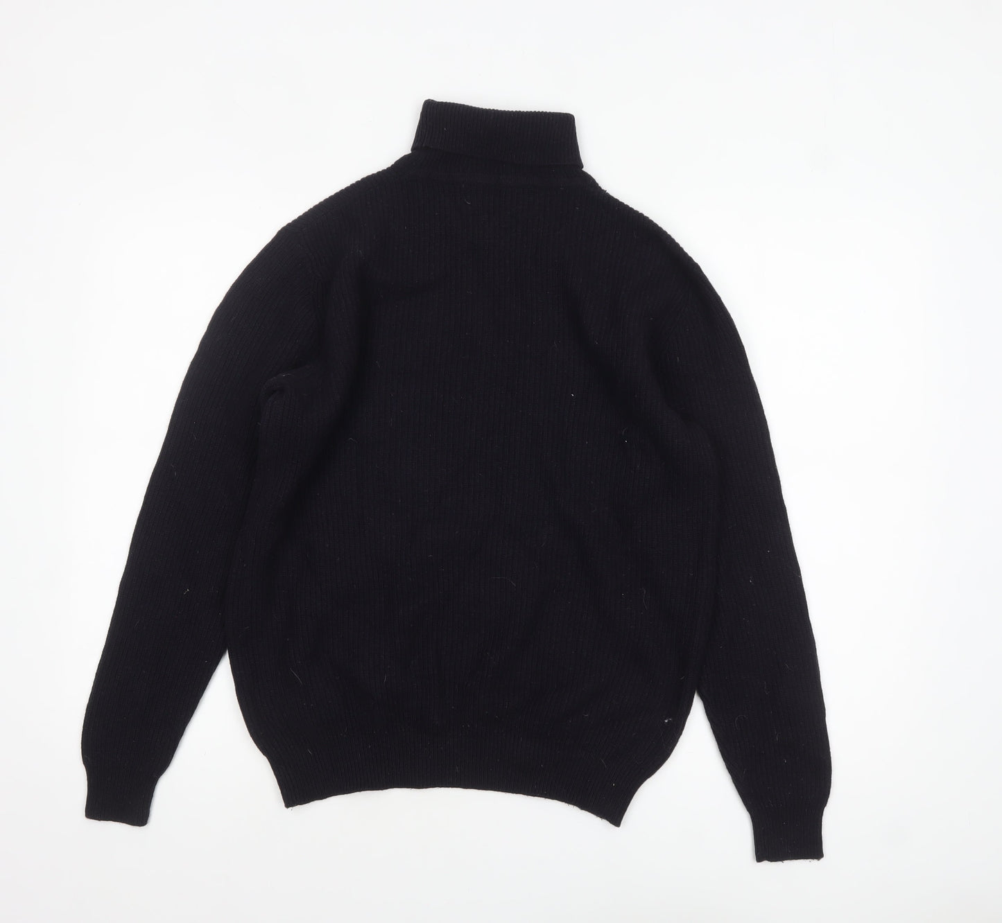 Paul Costelloe Men's Black Wool Roll Neck Jumper Size L