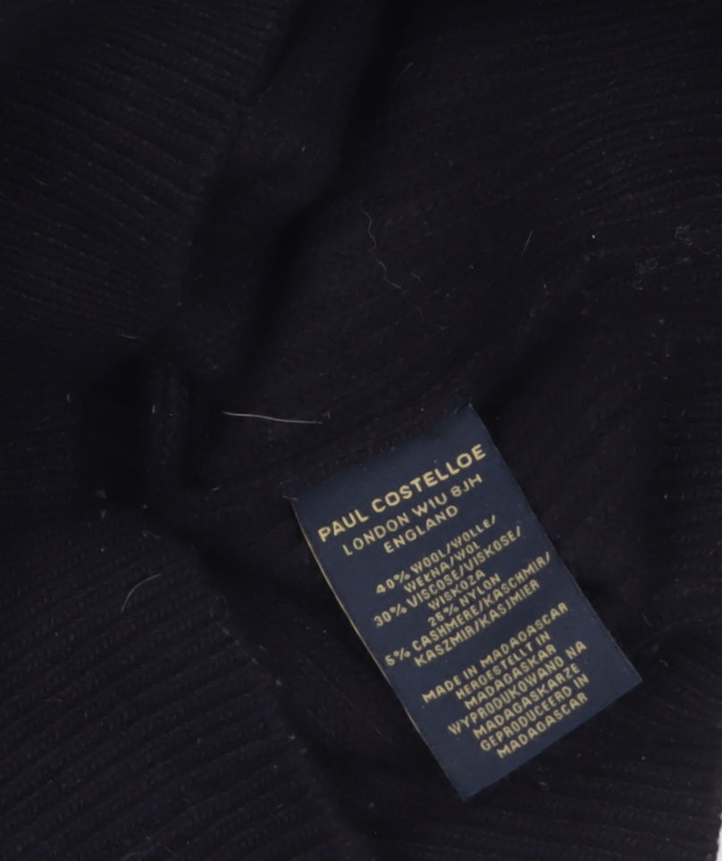 Paul Costelloe Men's Black Wool Roll Neck Jumper Size L