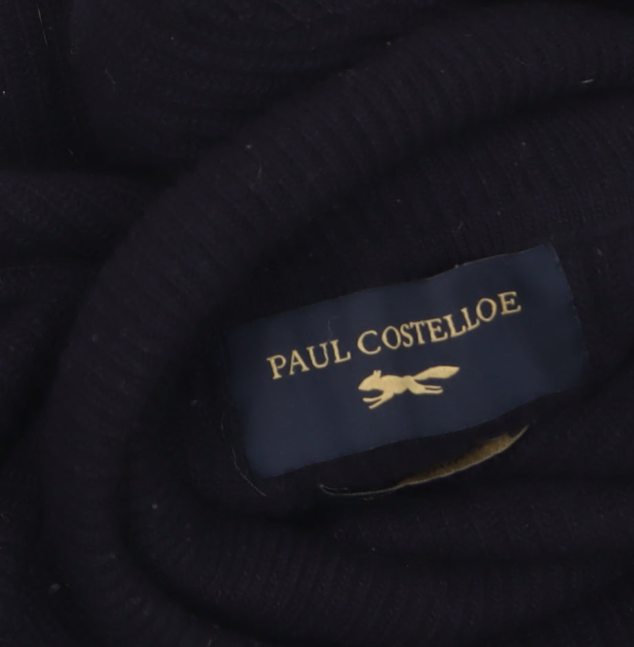 Paul Costelloe Men's Black Wool Roll Neck Jumper Size L