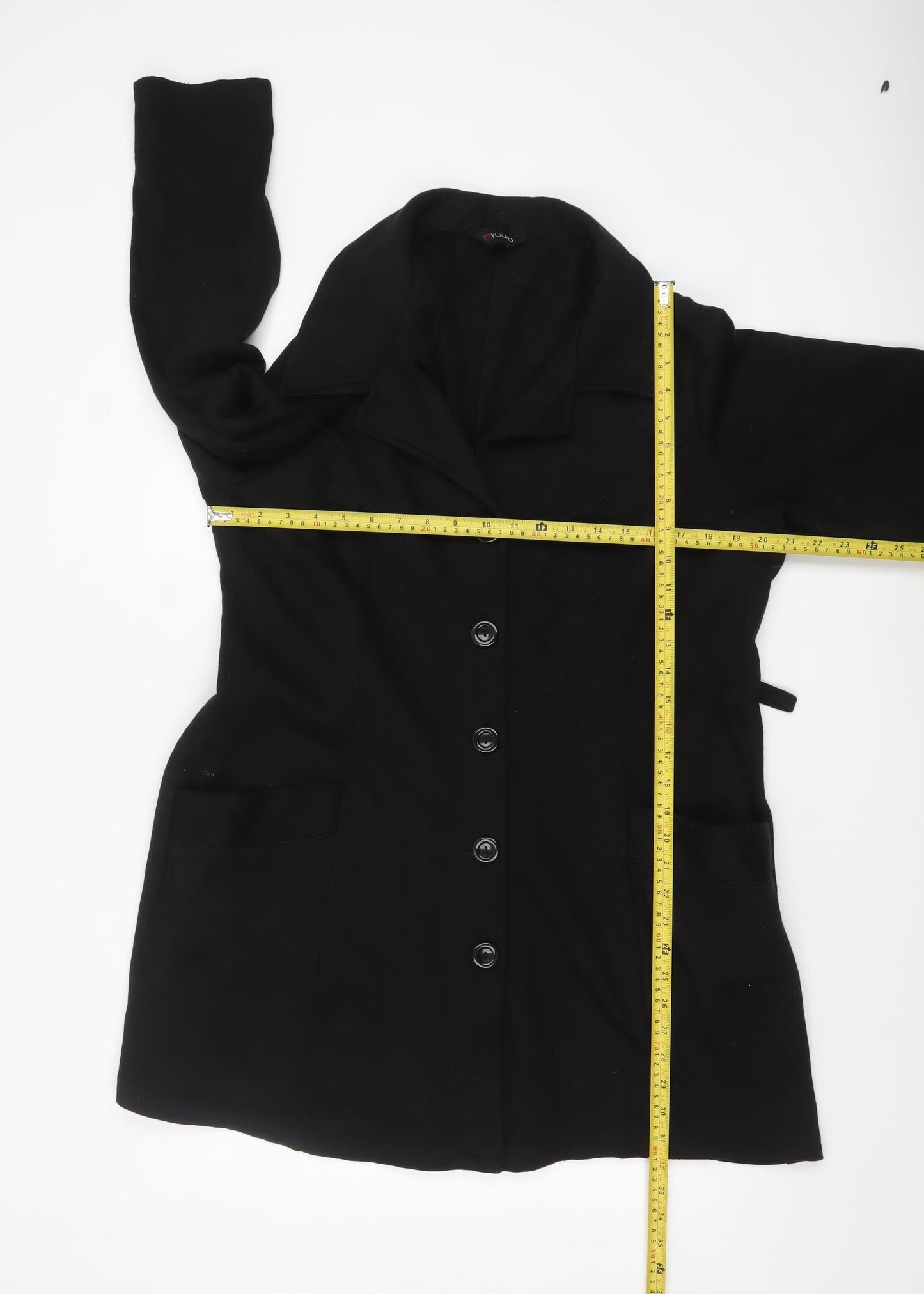 Yours Clothing Womens Black Plus Size 18 Mid-Length Overcoat