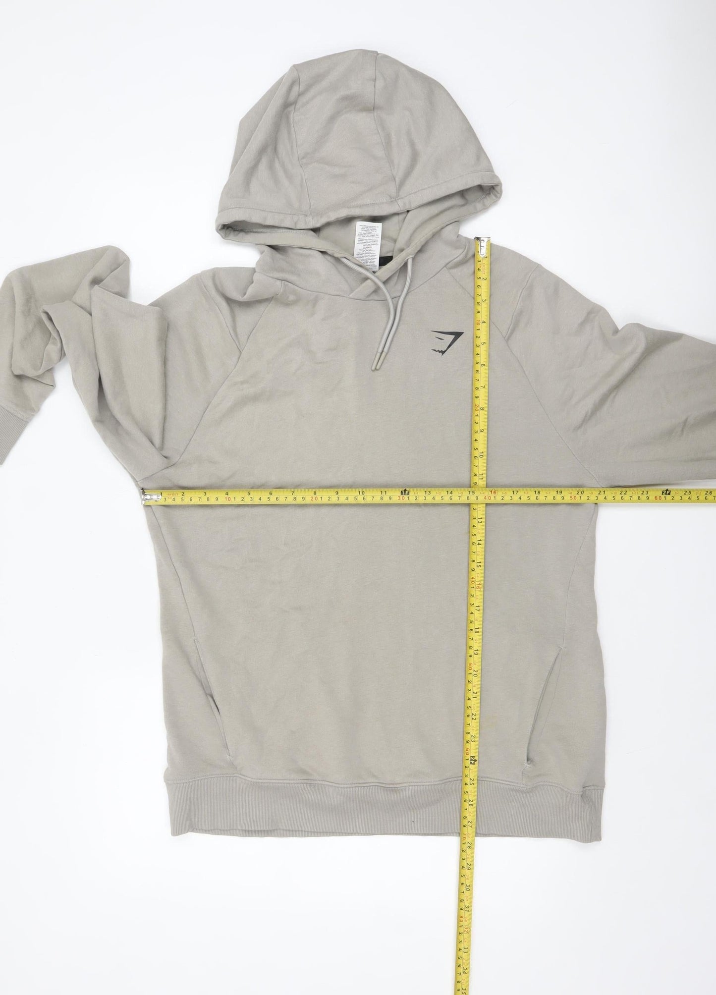 Gymshark Men’s Beige Pullover Hoodie Size L Slim Fit Logo