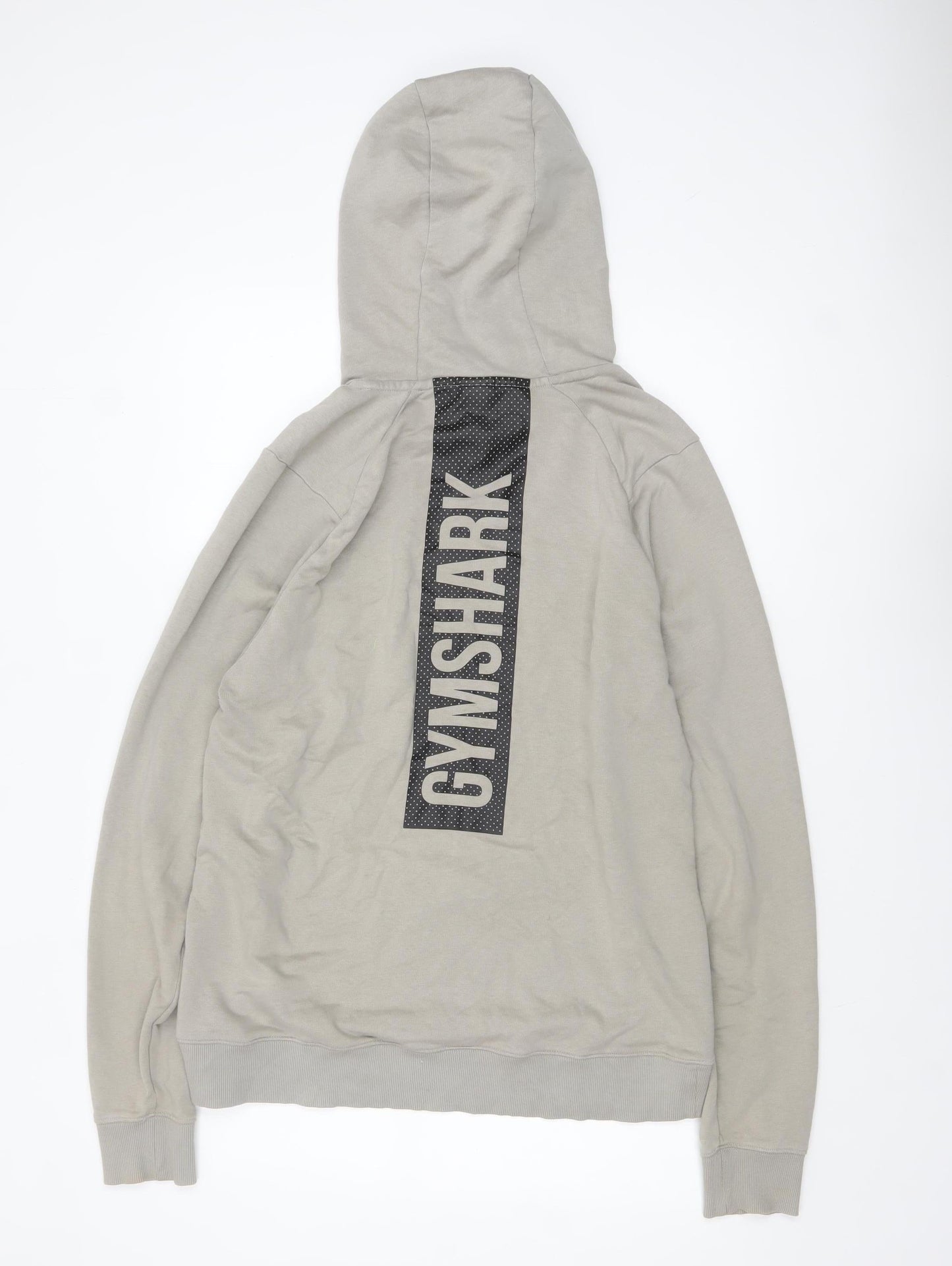 Gymshark Men’s Beige Pullover Hoodie Size L Slim Fit Logo