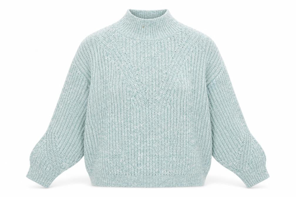 Marks and Spencer Womens Green XL Chunky Mock Neck Pullover Jumper