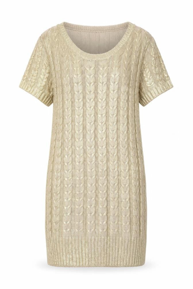 Aftershock London Women’s Gold Knit Jumper Dress XL