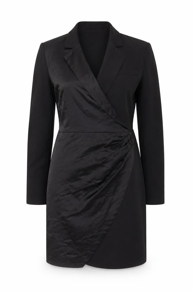Boohoo Women’s Black Wrap Blazer Dress Size 14 Partywear
