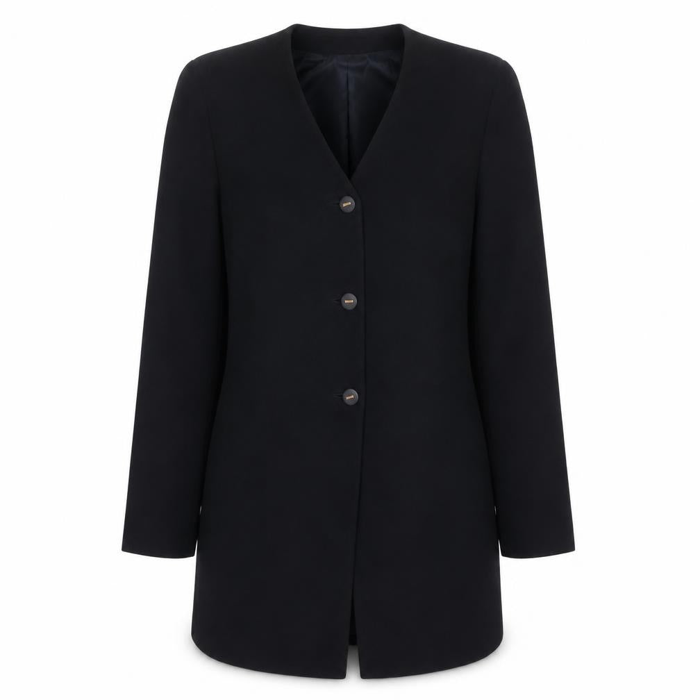 Viyella Womens Black Wool Single-Breasted Blazer UK 10