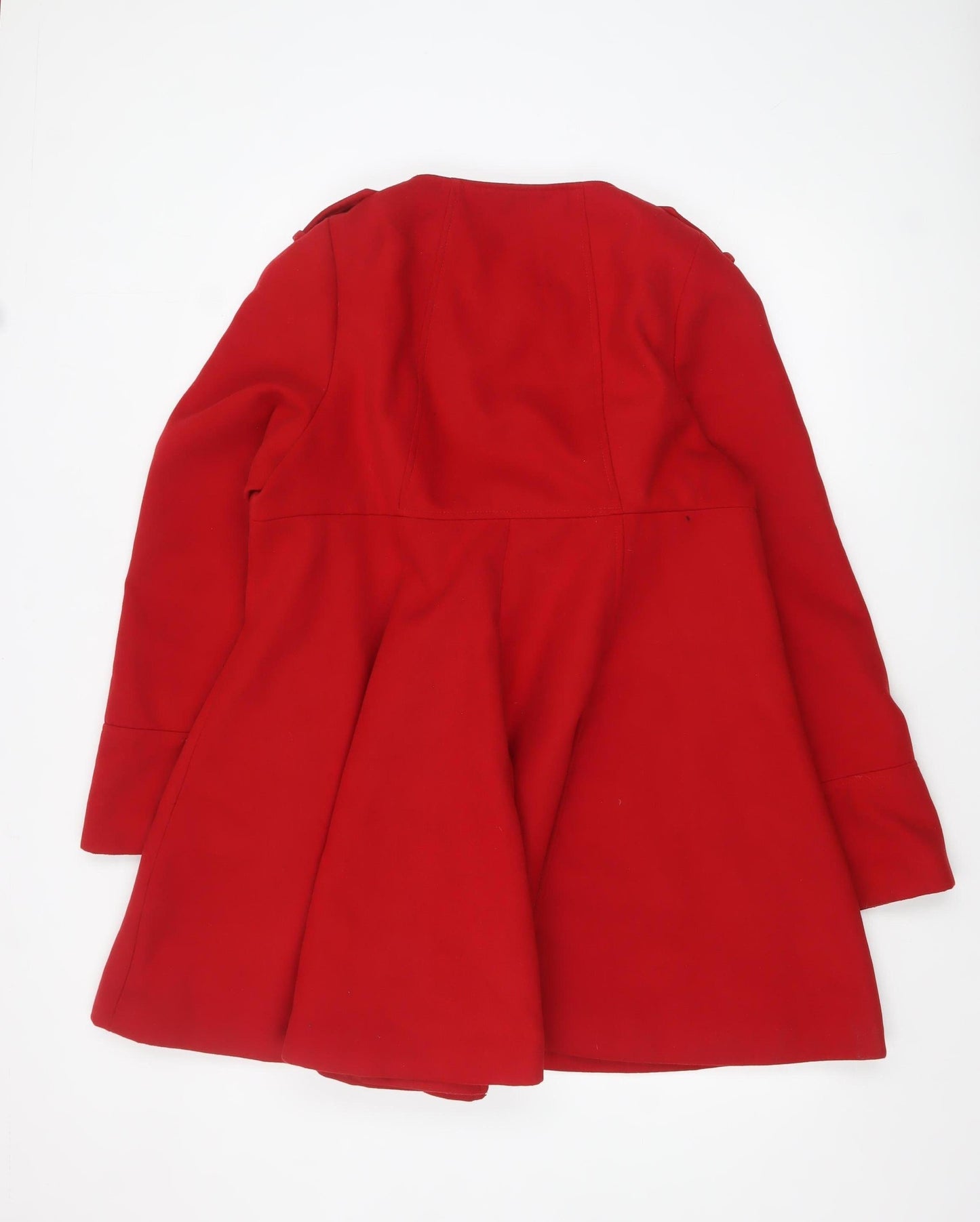 F&F Women’s Red Double-Breasted Pea Coat Size 18 Lined Mid-Length
