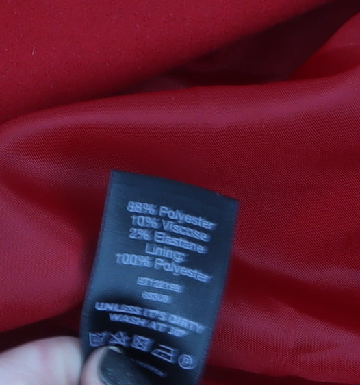 F&F Women’s Red Double-Breasted Pea Coat Size 18 Lined Mid-Length