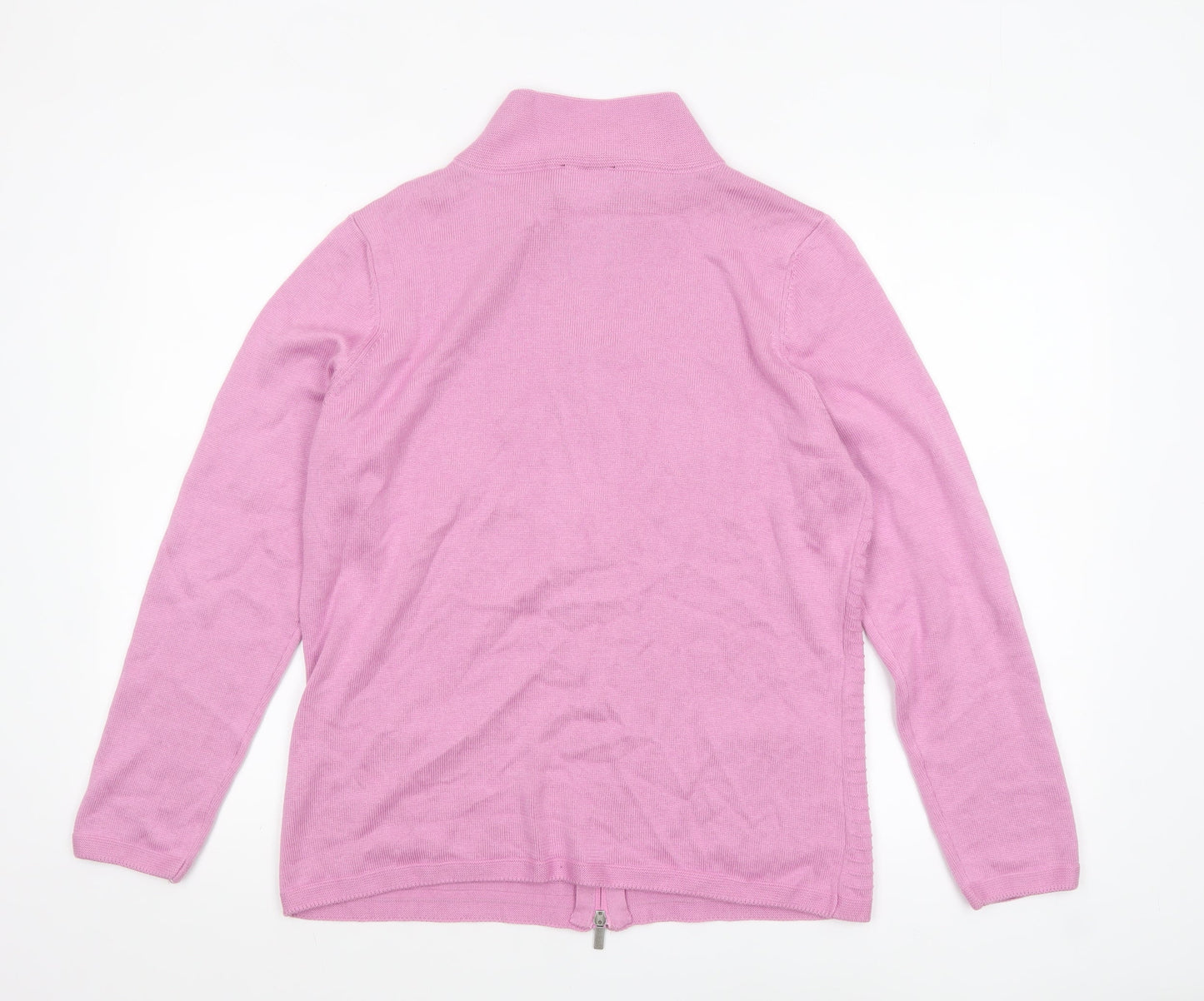 Olsen Women's Pink Full Zip Cotton Acrylic Jumper Size 16
