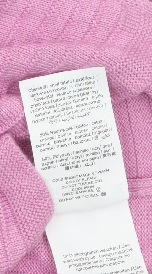 Olsen Women's Pink Full Zip Cotton Acrylic Jumper Size 16