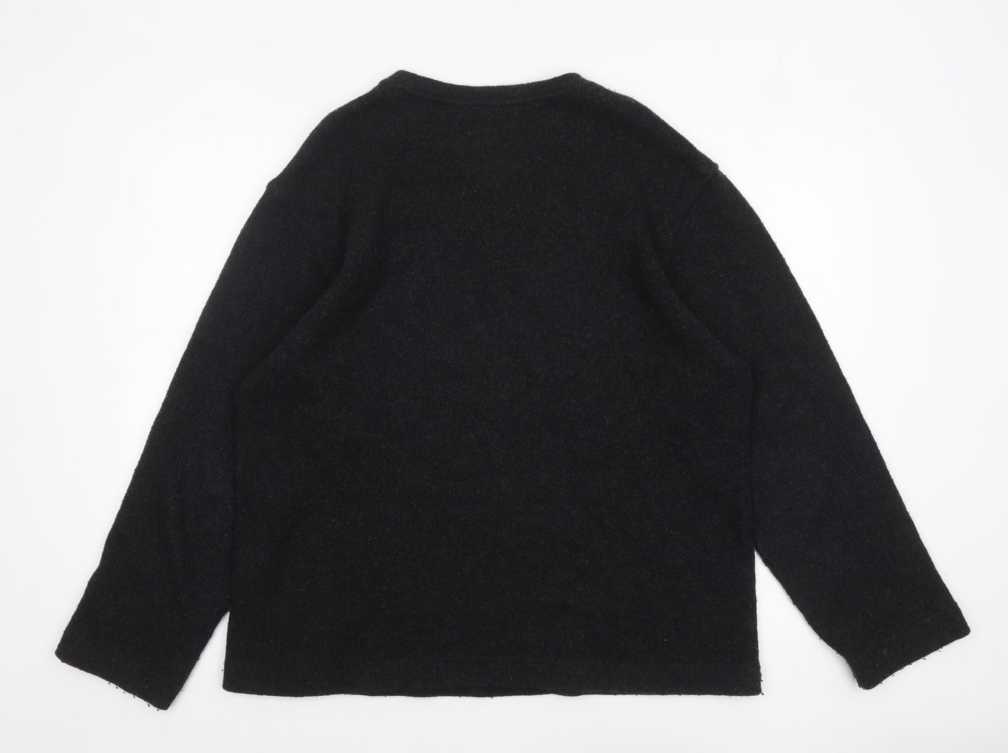 Kickers Men’s Black Wool Blend V-Neck Pullover Jumper Size L