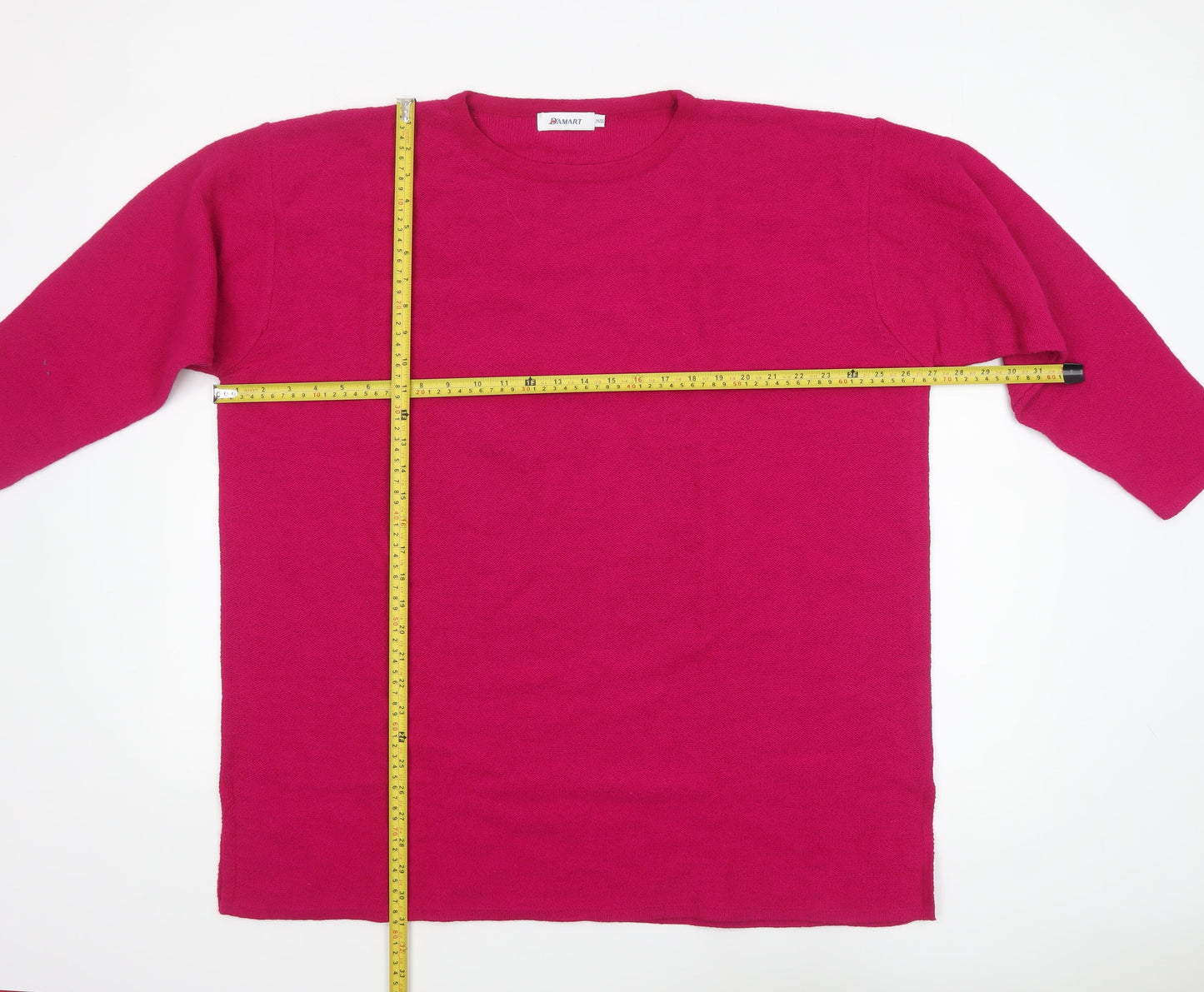 Damart Womens Pink 24/26 Knit Pullover Jumper 3/4 Sleeve