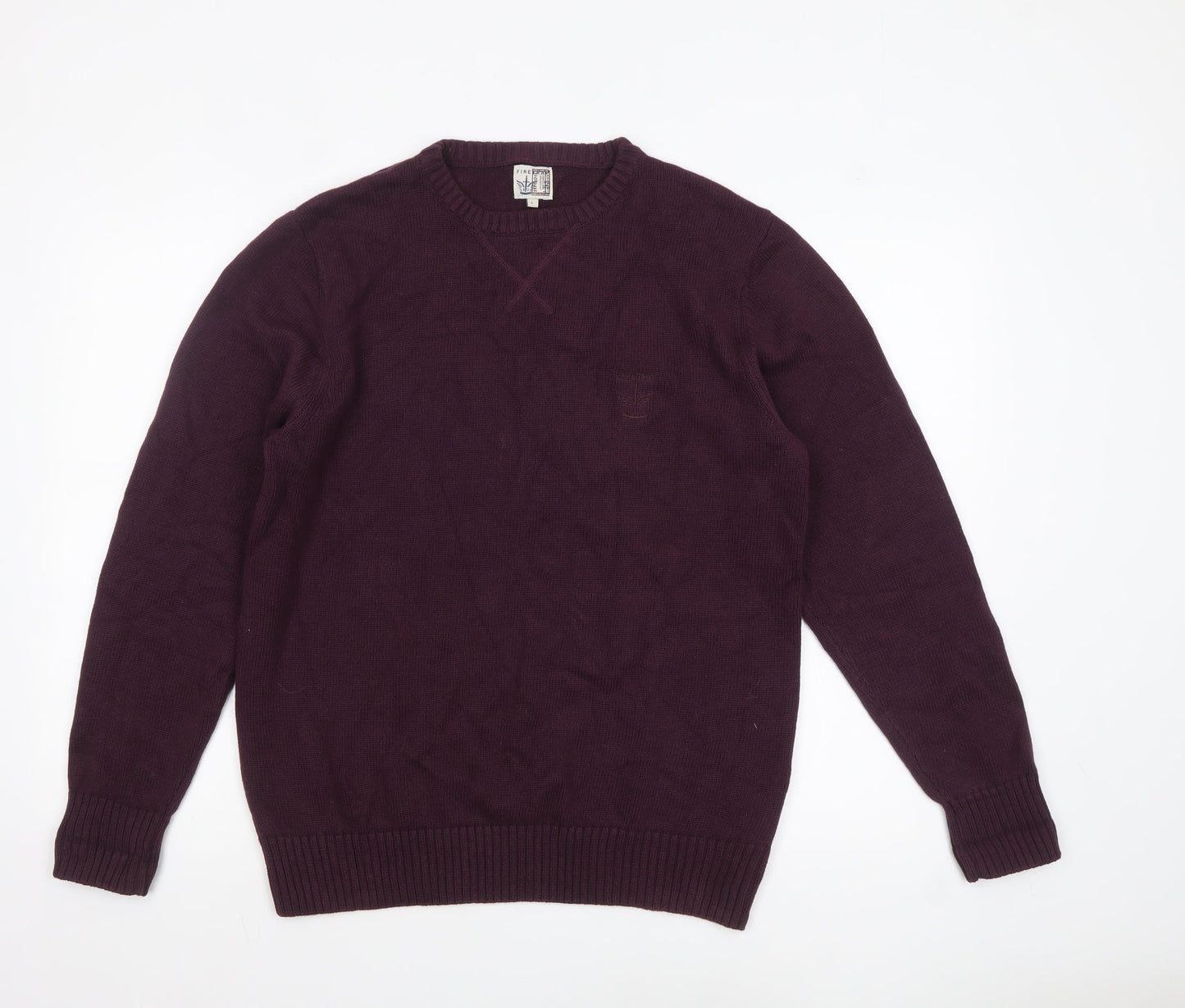 Firetrap Men's Purple Cotton Crew Neck Jumper Size L
