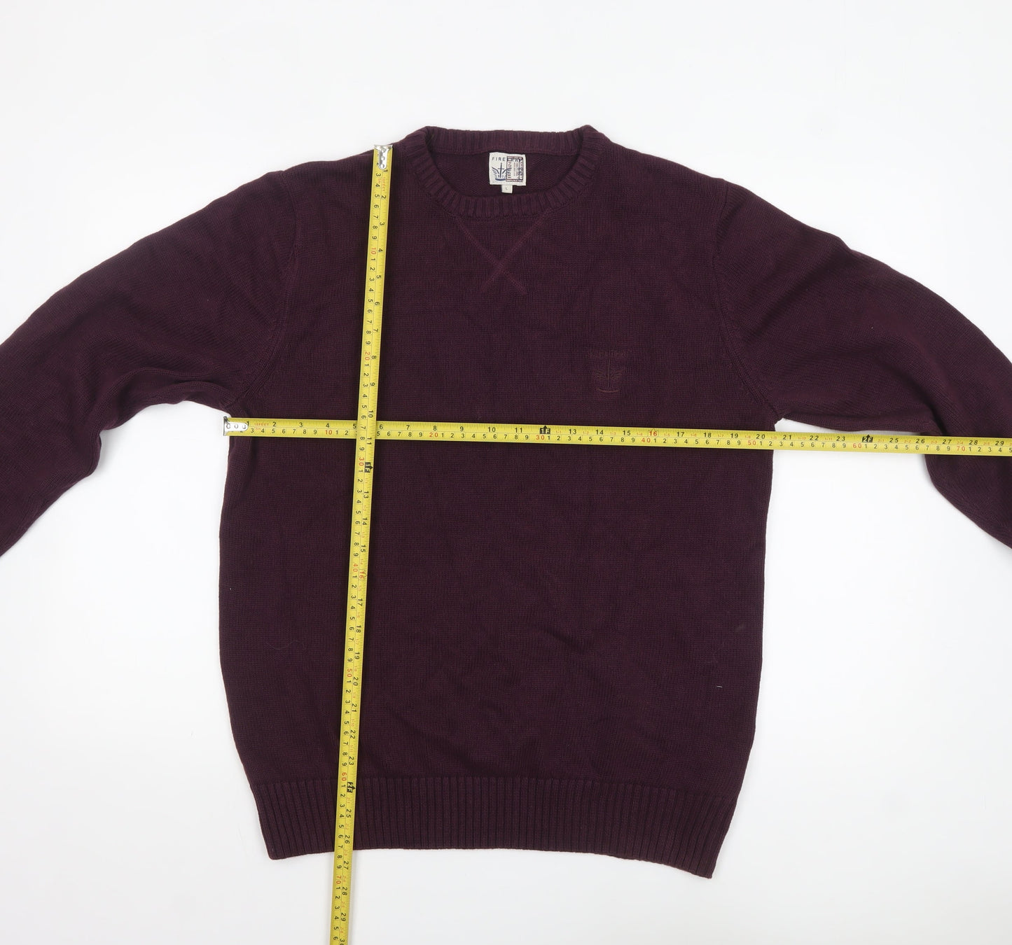 Firetrap Men's Purple Cotton Crew Neck Jumper Size L