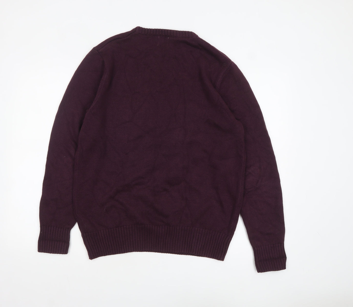 Firetrap Men's Purple Cotton Crew Neck Jumper Size L