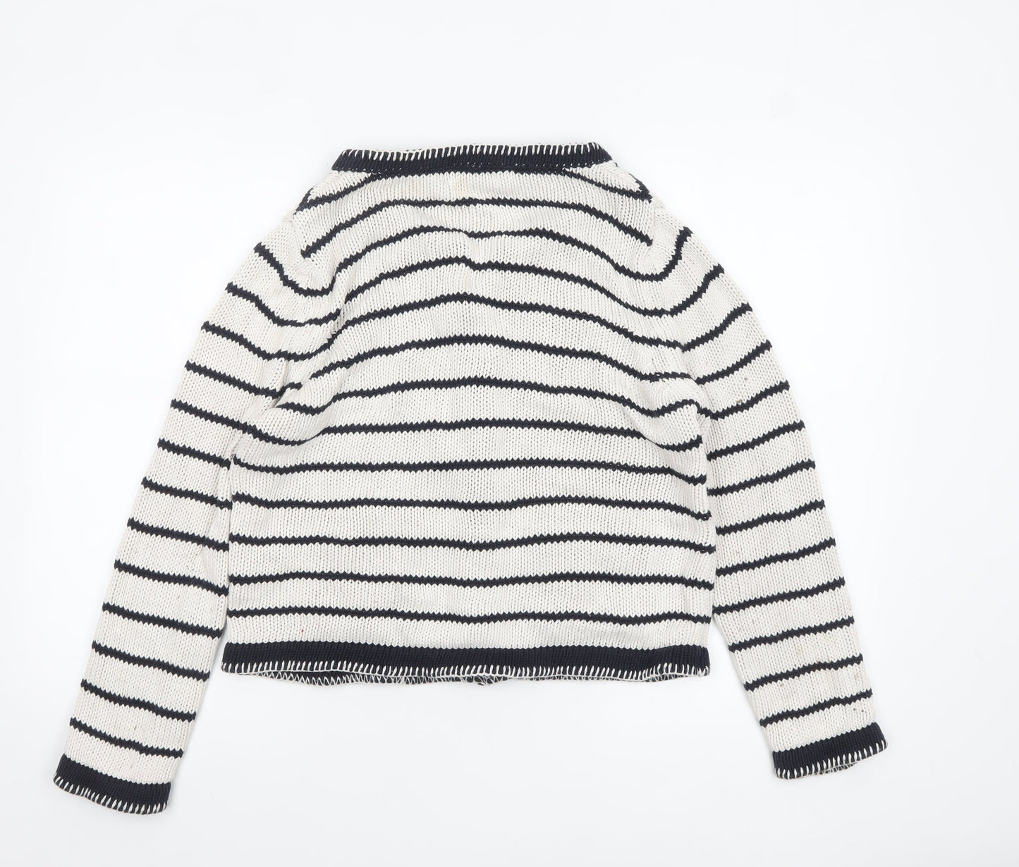 Marks and Spencer Women’s Navy Stripe Cotton Cardigan UK 12