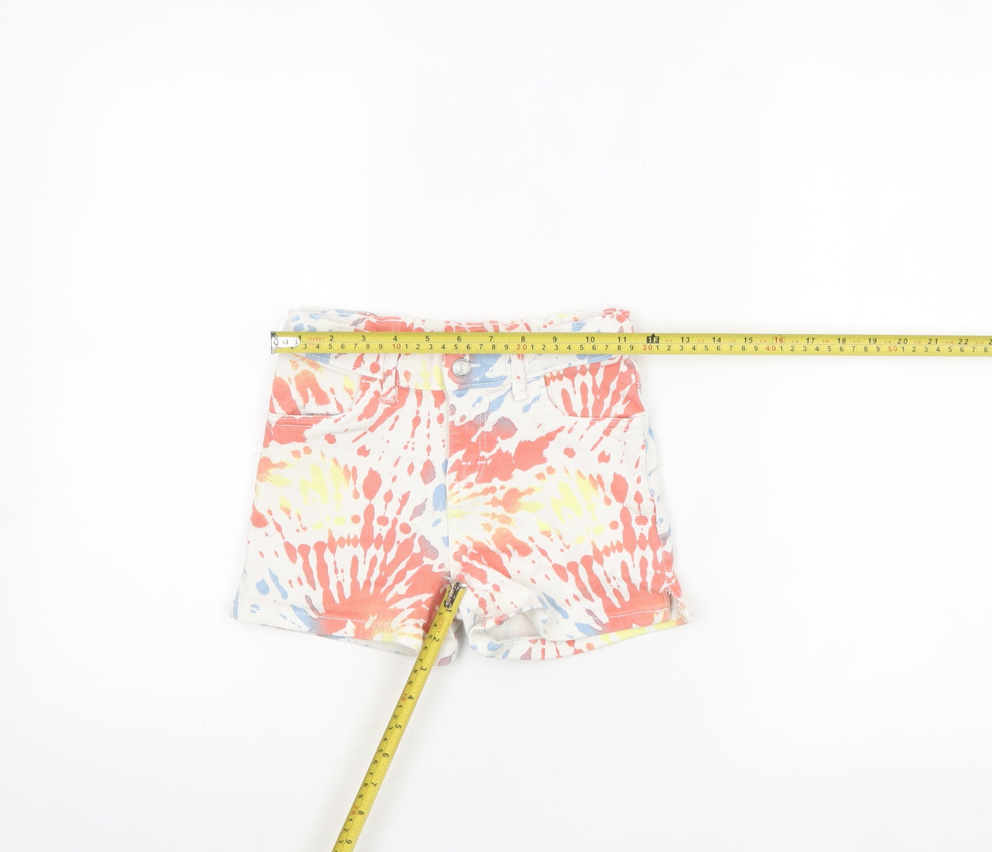 Levi's Girls Multicoloured 8 Years Denim Shorty Shorts Tie-Dye Cotton Blend