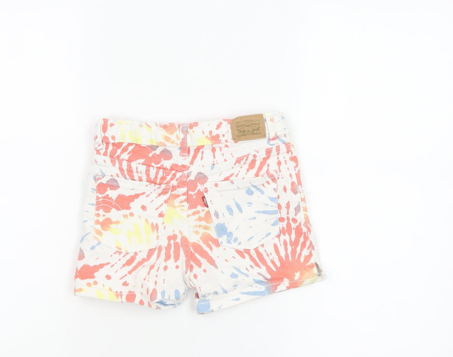Levi's Girls Multicoloured 8 Years Denim Shorty Shorts Tie-Dye Cotton Blend