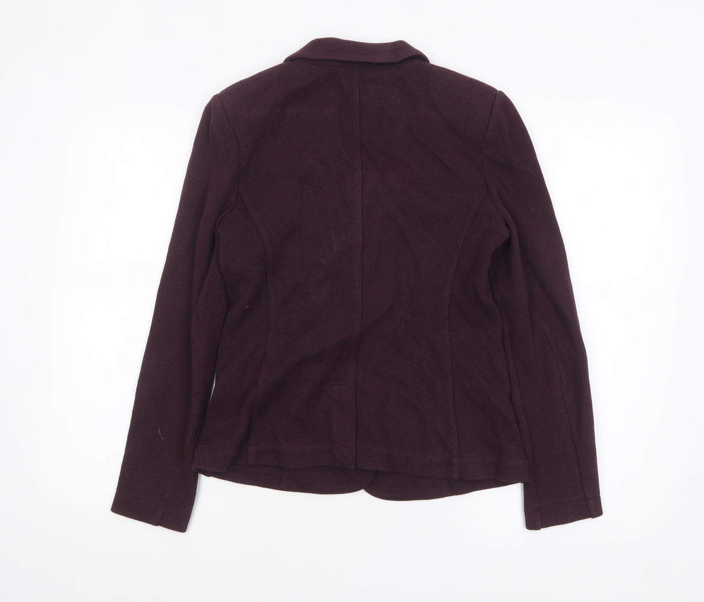 Whistles Women Burgundy Cotton Blazer UK 8 Tailored Double-Button Workwear
