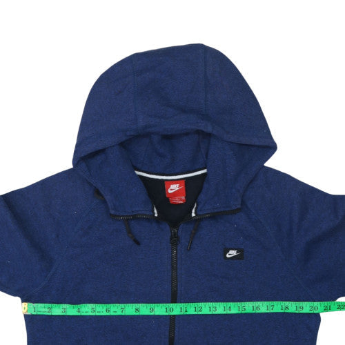 Nike Men's Blue Full Zip Hoodie Size S Fleece Cotton Blend