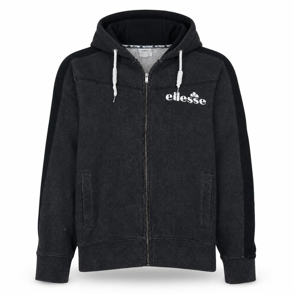 Ellesse Men's Black Full Zip Hoodie Size L Cotton Blend Sweatshirt