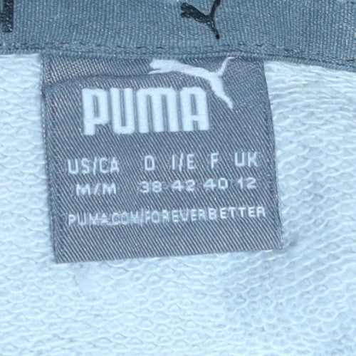 Puma Womens Grey Hooded Pullover Sweatshirt Size 12 M Logo Hoodie