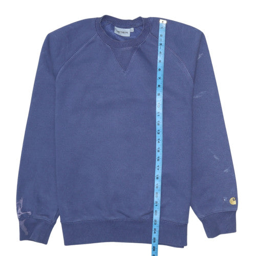 Carhartt Men Blue Crew Neck Pullover Sweatshirt Size S