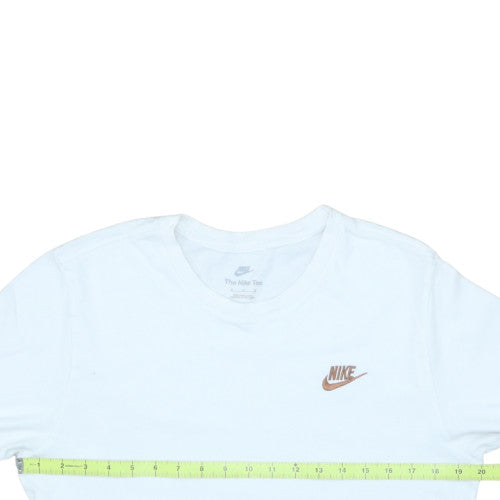 Nike Men's White Regular Fit Cotton Crew Neck T-Shirt M