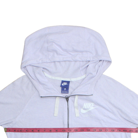 Nike Women’s Light Grey Full Zip Hoodie Size L Cotton Blend