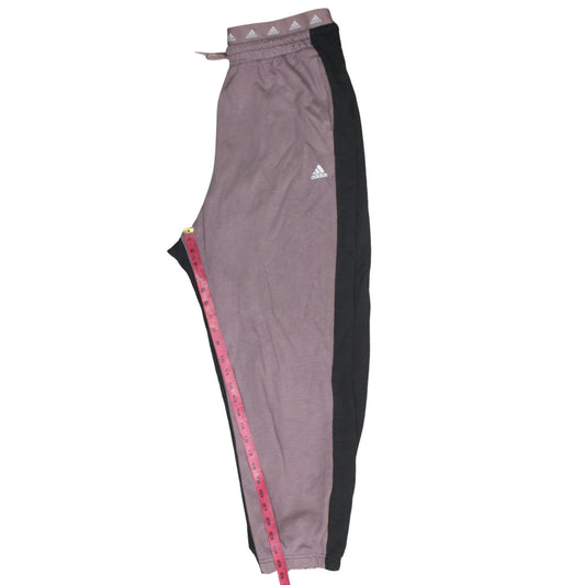Adidas Womens XL Mauve Black Jogger Sweatpants Elastic Waistband