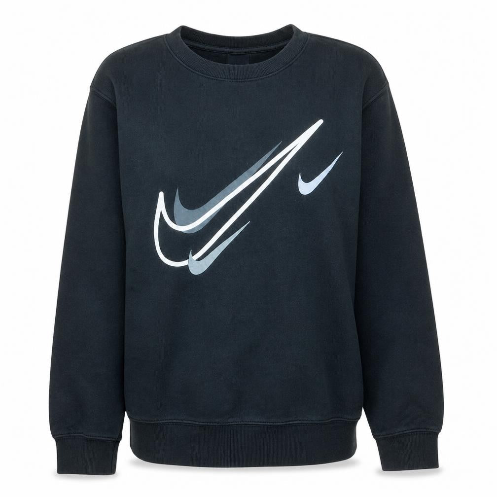 Nike Womens Black Medium Pullover Sweatshirt with Graphic Logo