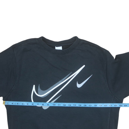 Nike Womens Black Medium Pullover Sweatshirt with Graphic Logo