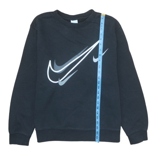Nike Womens Black Medium Pullover Sweatshirt with Graphic Logo