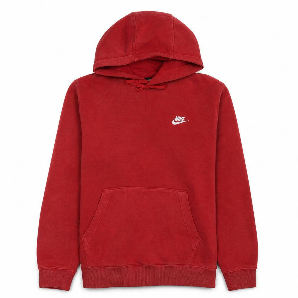 Nike Men's Red Pullover Hoodie Medium Fleece Logo Sweatshirt